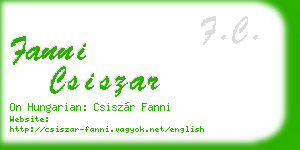 fanni csiszar business card
